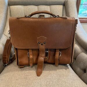 Saddleback Leather Front Pocket Briefcase, Medium, Tobacco